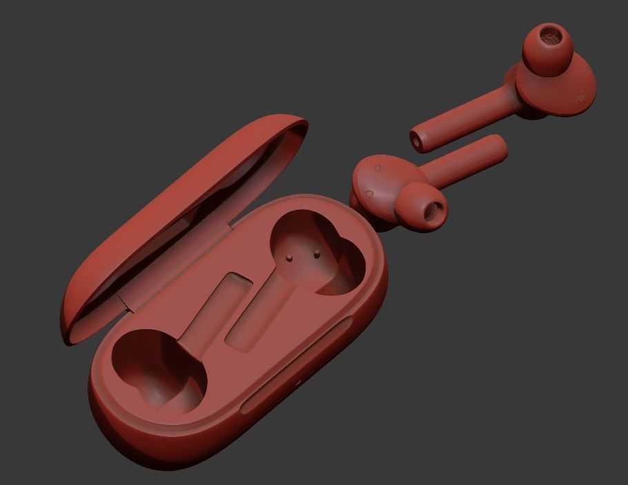 Earbuds model with case 3D model_4