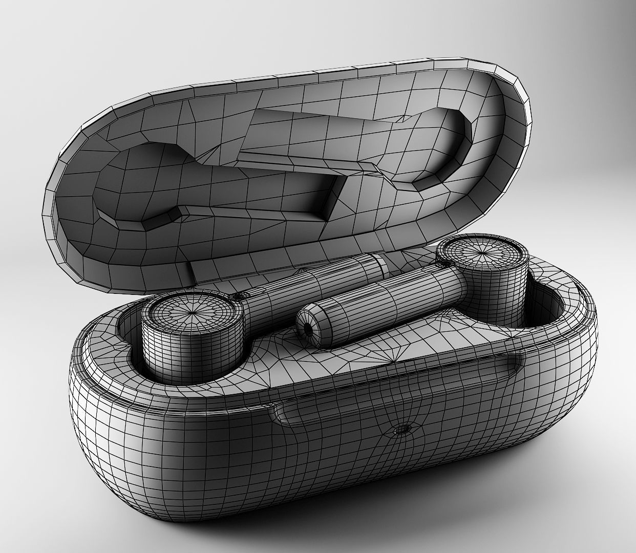 Earbuds model with case 3D model_2