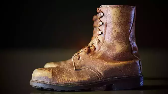 Worn Out Boot L Low-poly 3D model