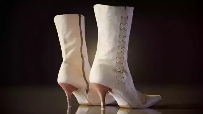 Velvet Boot Zipper Low-poly 3D model