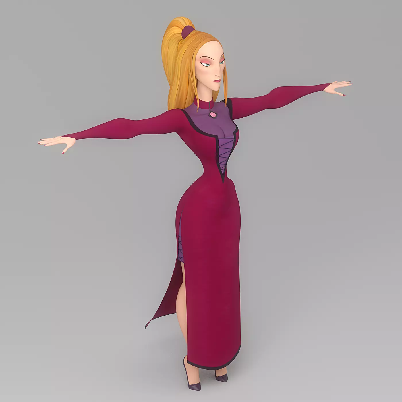 cartoon woman 3 Low-poly 3D model