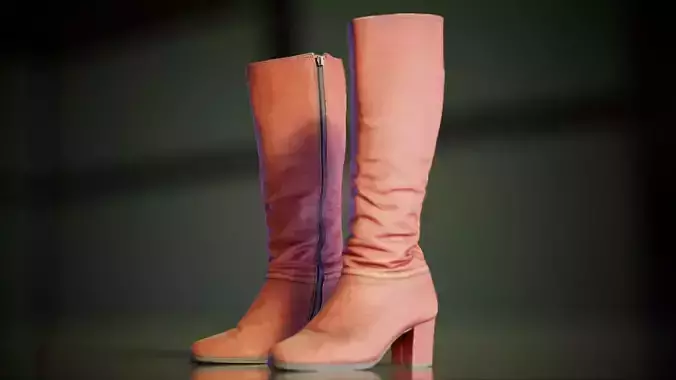 Leather Boot Zipper Low-poly 3D model