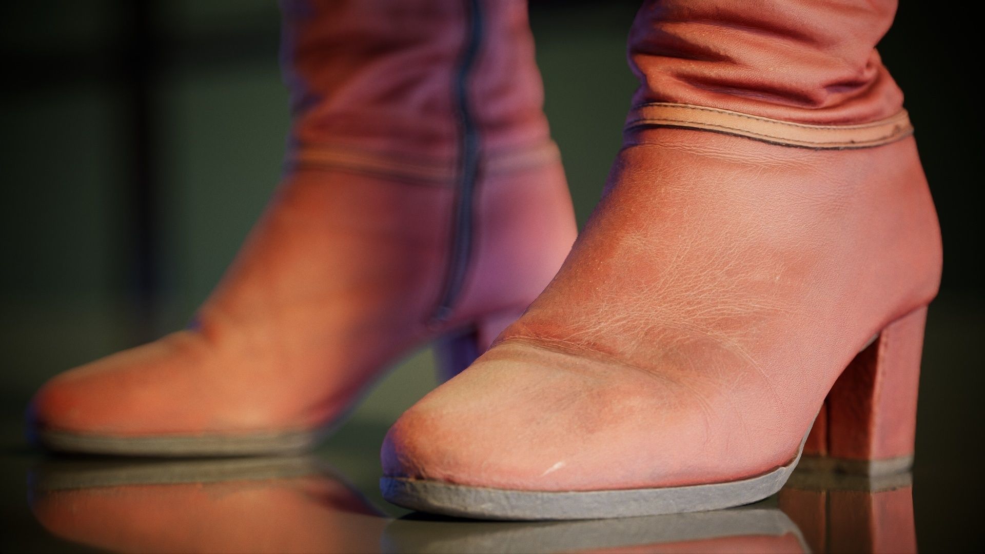 Leather Boot Zipper Low-poly 3D model_1