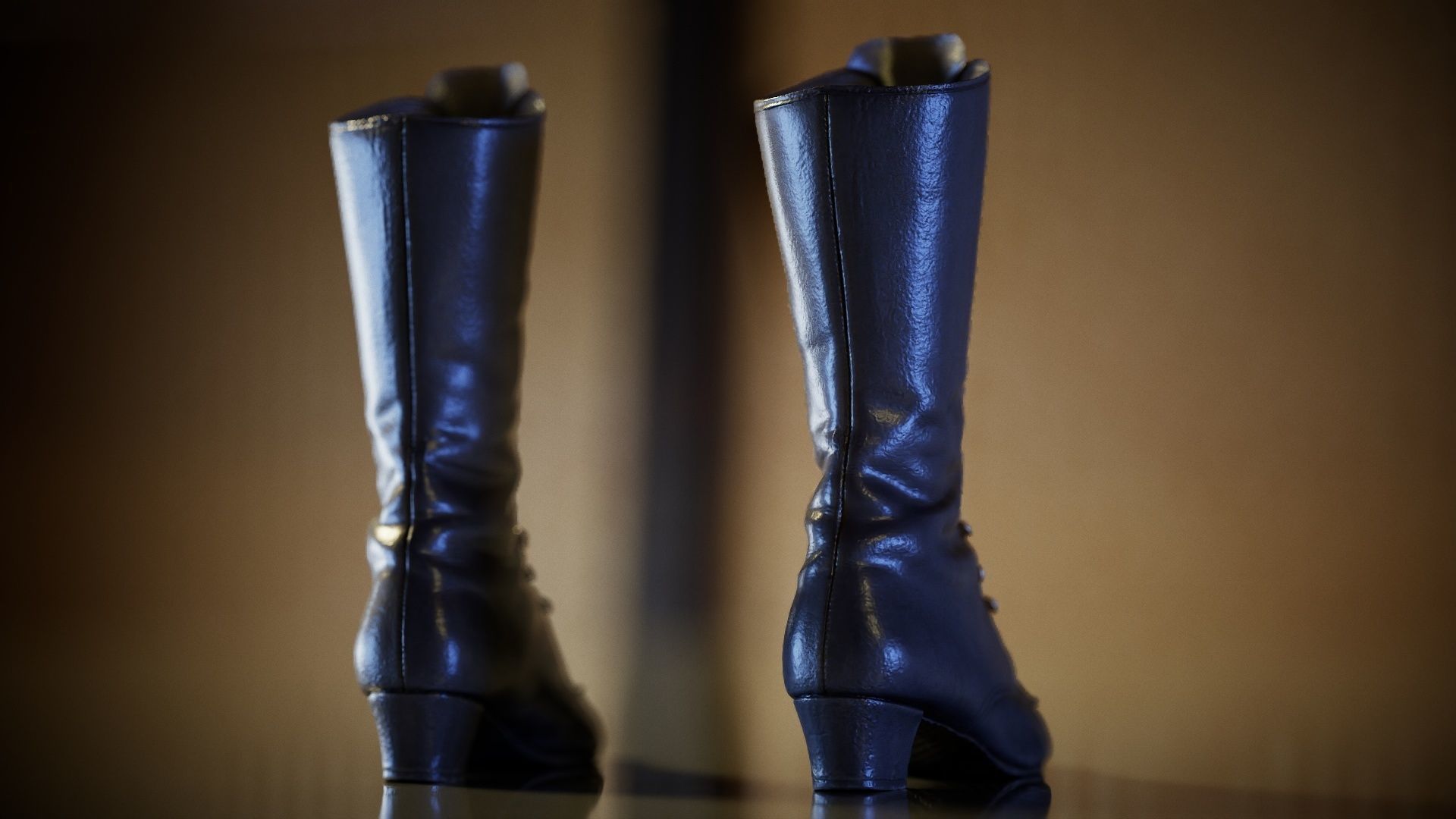 Laced Boot Low-poly 3D model_6