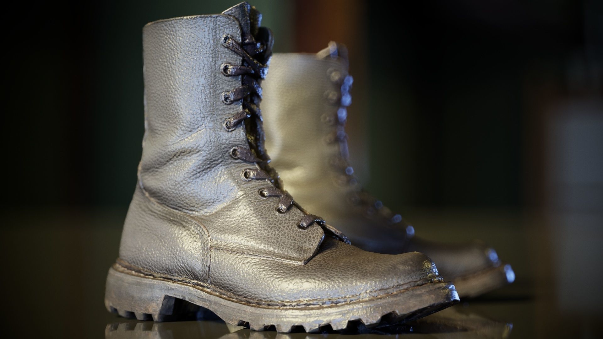 Combats Boots Low-poly 3D model_3