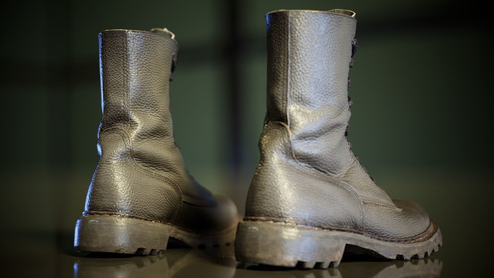 Combats Boots Low-poly 3D model_4