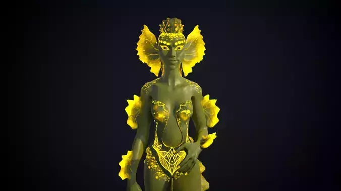 Sea Woman Low-poly 3D model