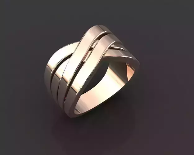 crossover ring in rose gold