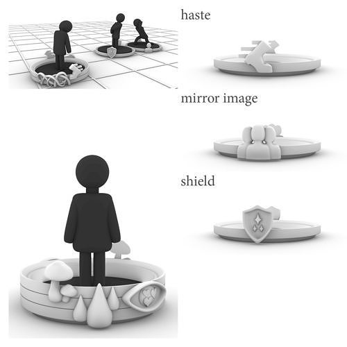 condition marker stackable rings haste mirror image shield 3D print model