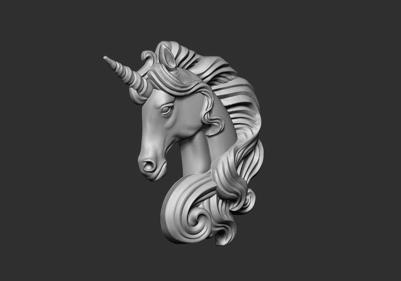 Unicorn 3d print model head 3D print model_1