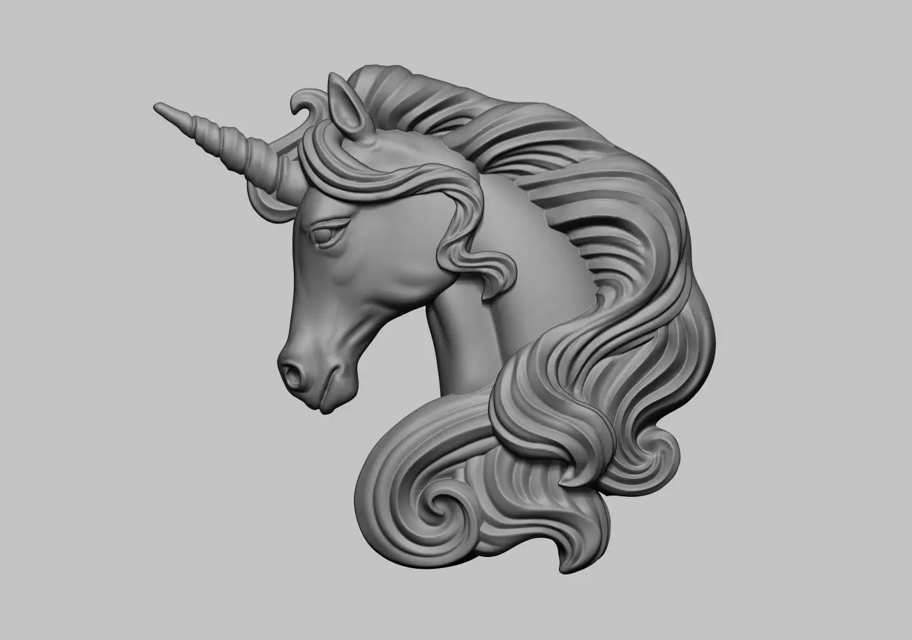 Unicorn 3d print model head 3D print model_0