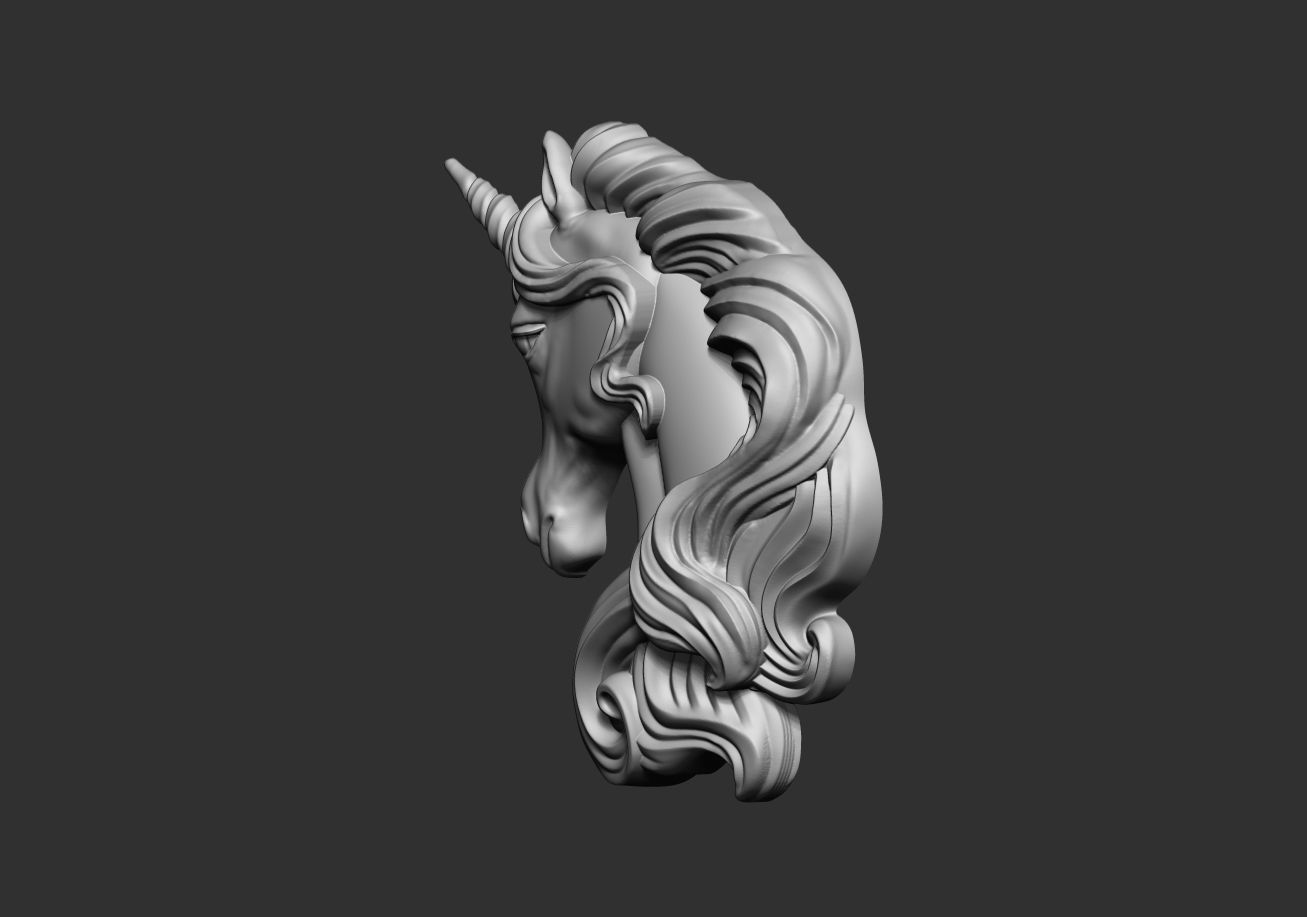 Unicorn 3d print model head 3D print model_4