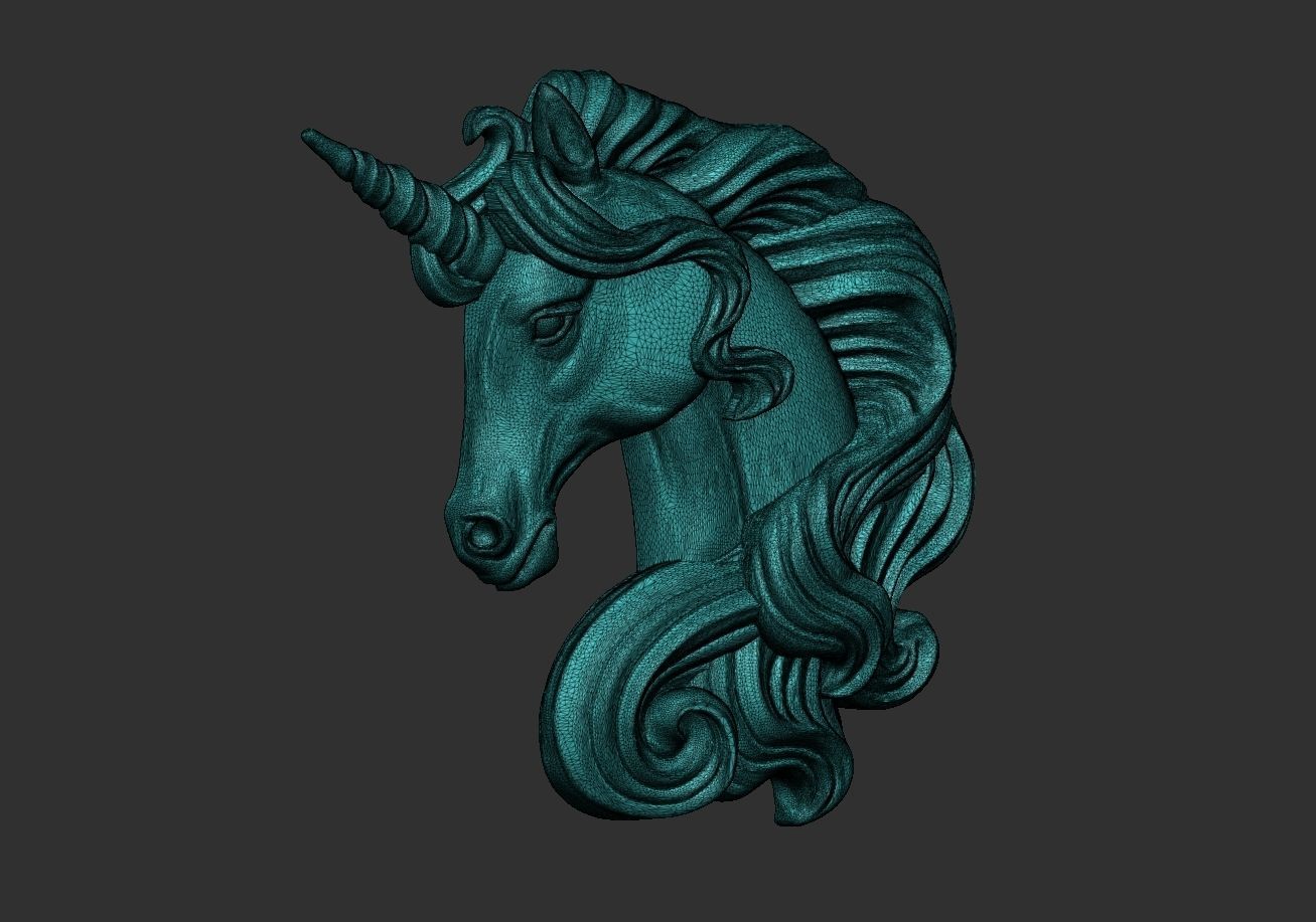 Unicorn 3d print model head 3D print model_5