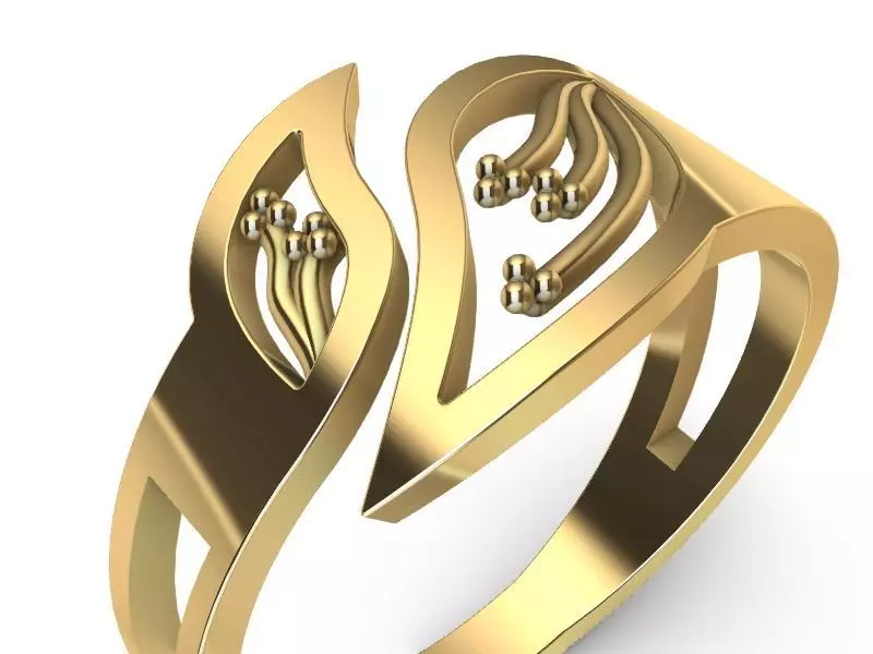 leaf ring stl verified 3D print model_0