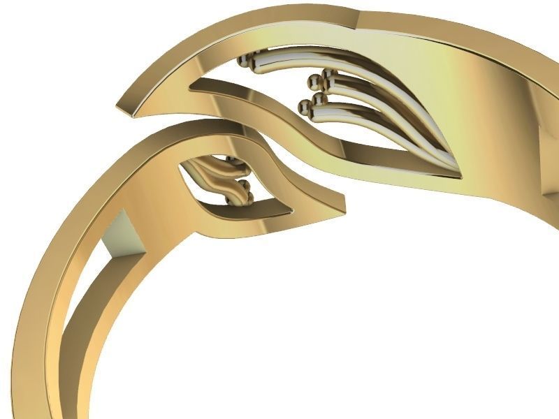 leaf ring stl verified 3D print model_6