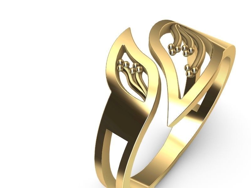 leaf ring stl verified 3D print model_1