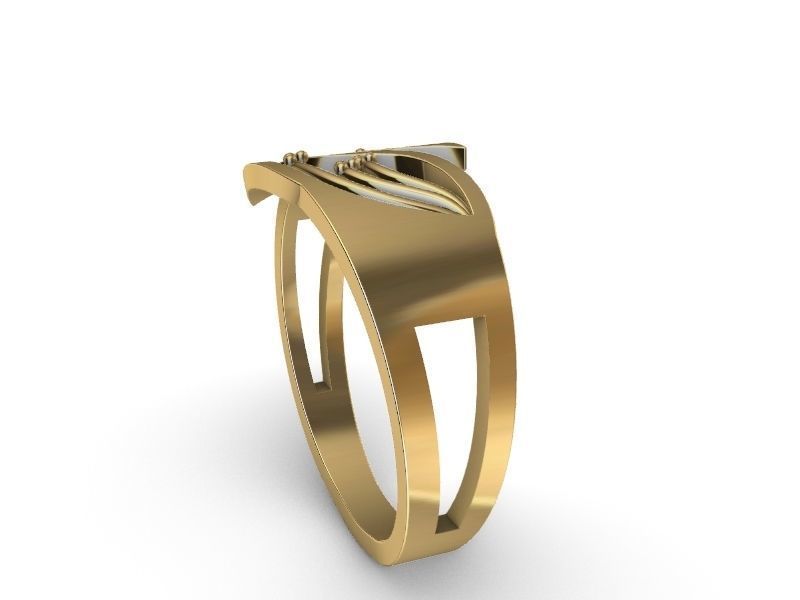leaf ring stl verified 3D print model_5