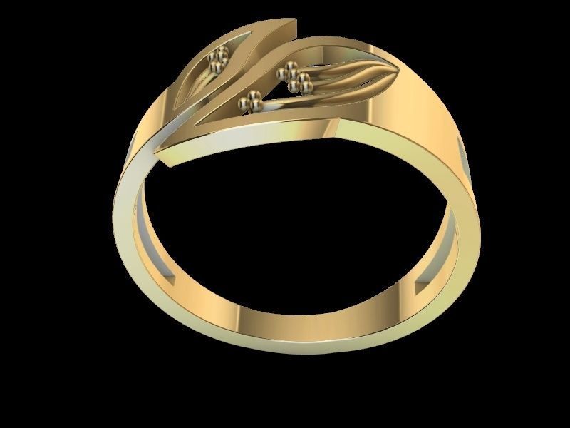 leaf ring stl verified 3D print model_11