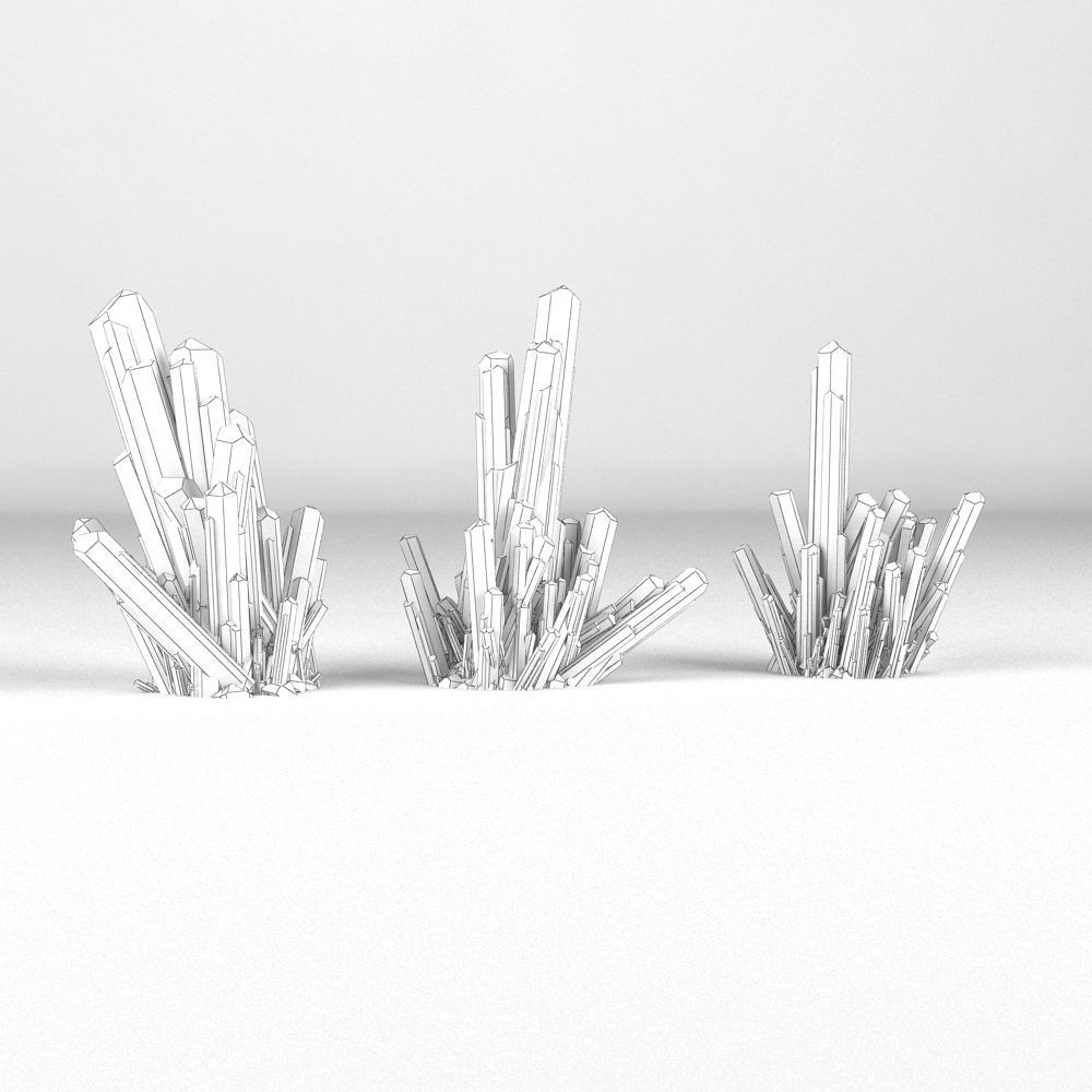 Set of 3 crystals 3D model_5