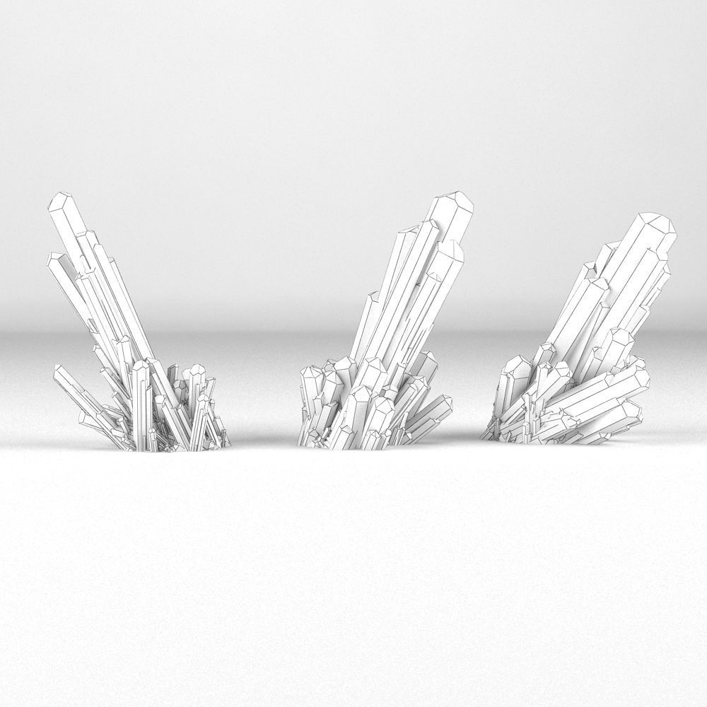 Set of 3 crystals 3D model_7
