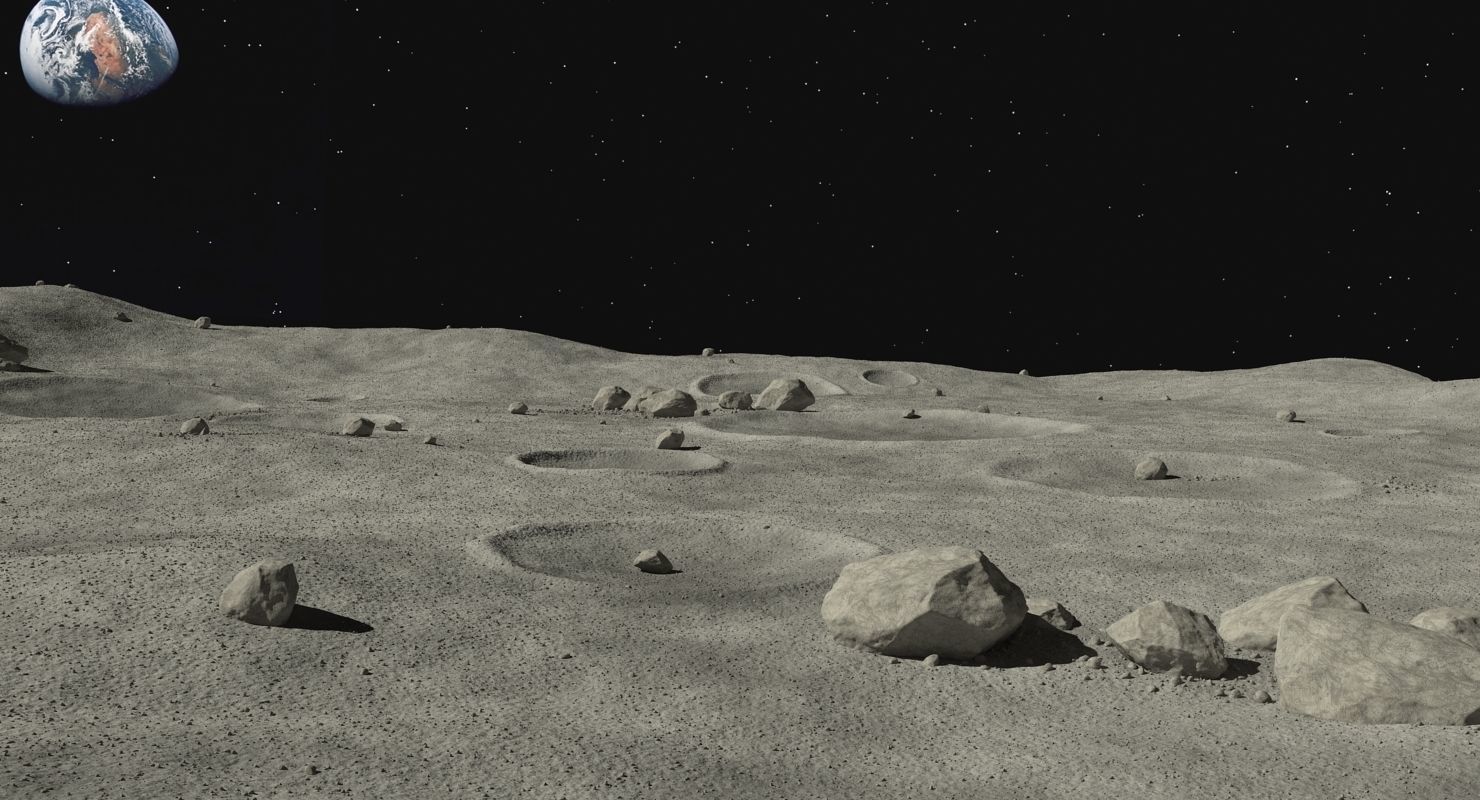 Moon Surface 3D model_2