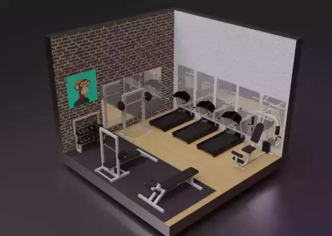 Isometric Gym Room Generate NFT