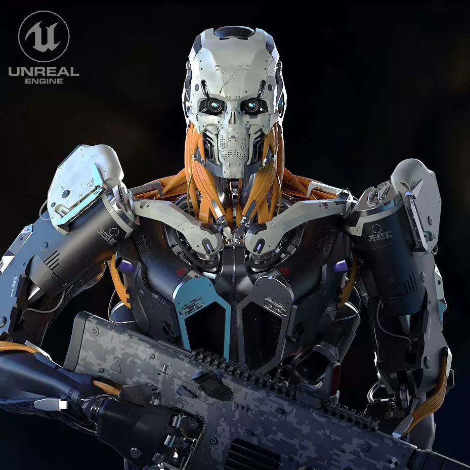 Evil Machine Low-poly 3D model_0