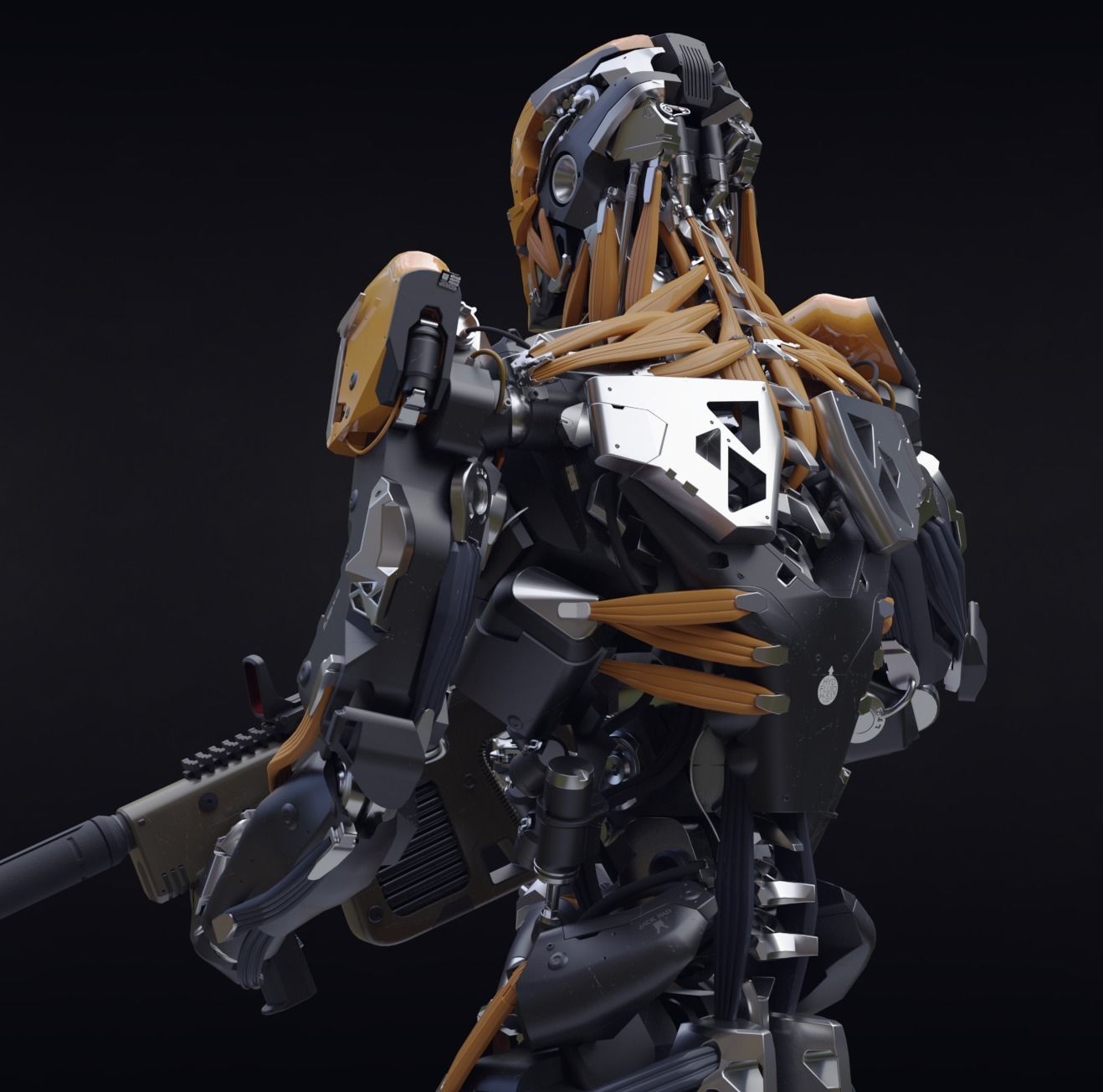 Evil Machine Low-poly 3D model_1