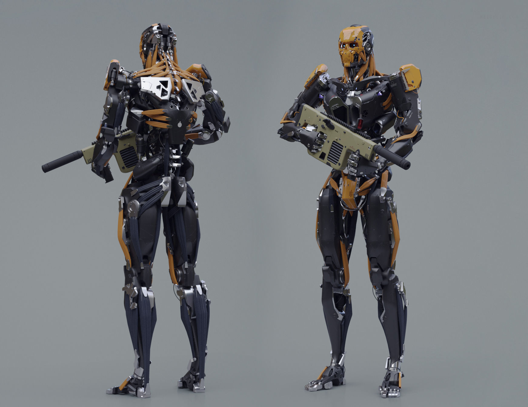 Evil Machine Low-poly 3D model_3