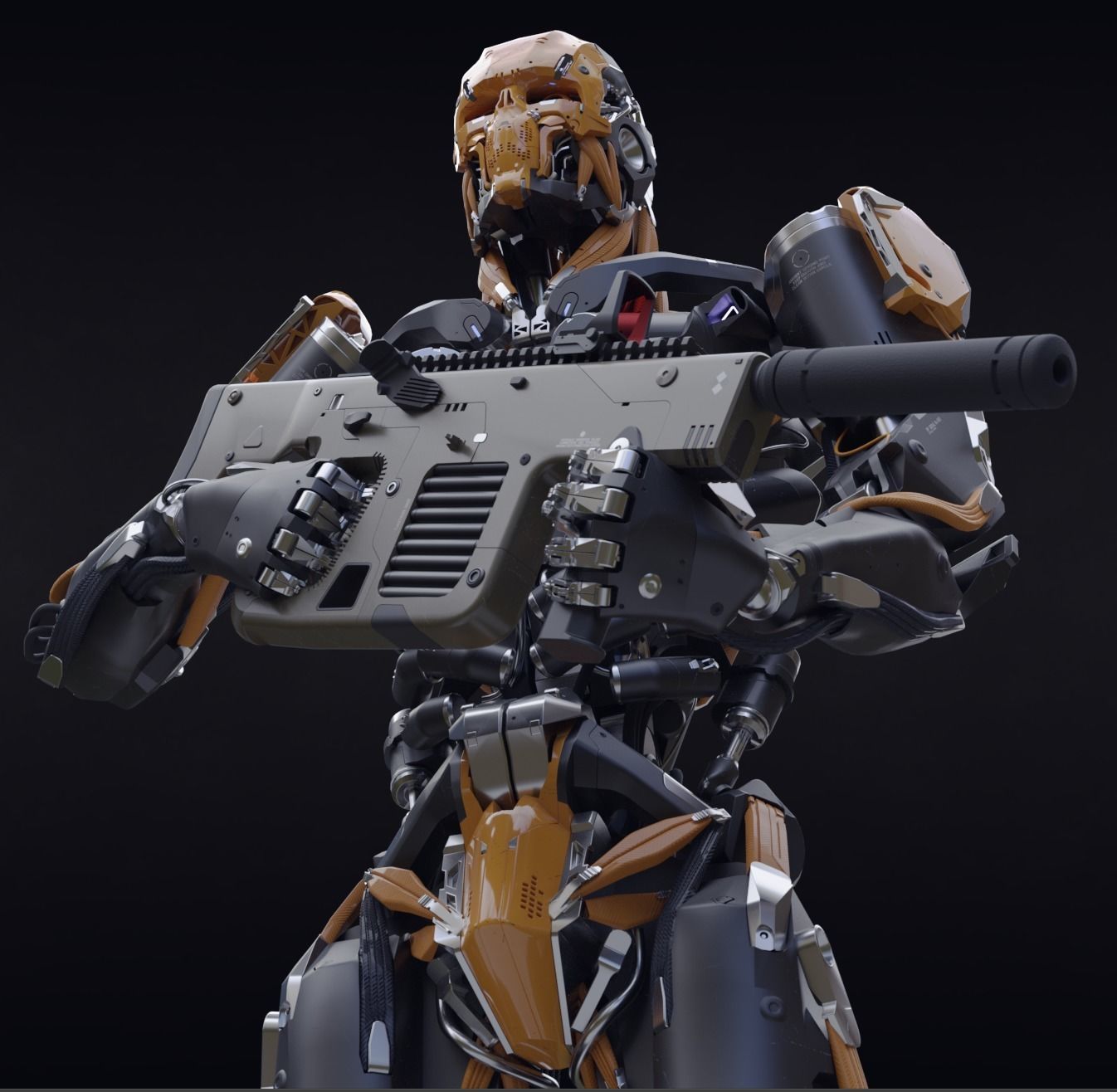 Evil Machine Low-poly 3D model_2