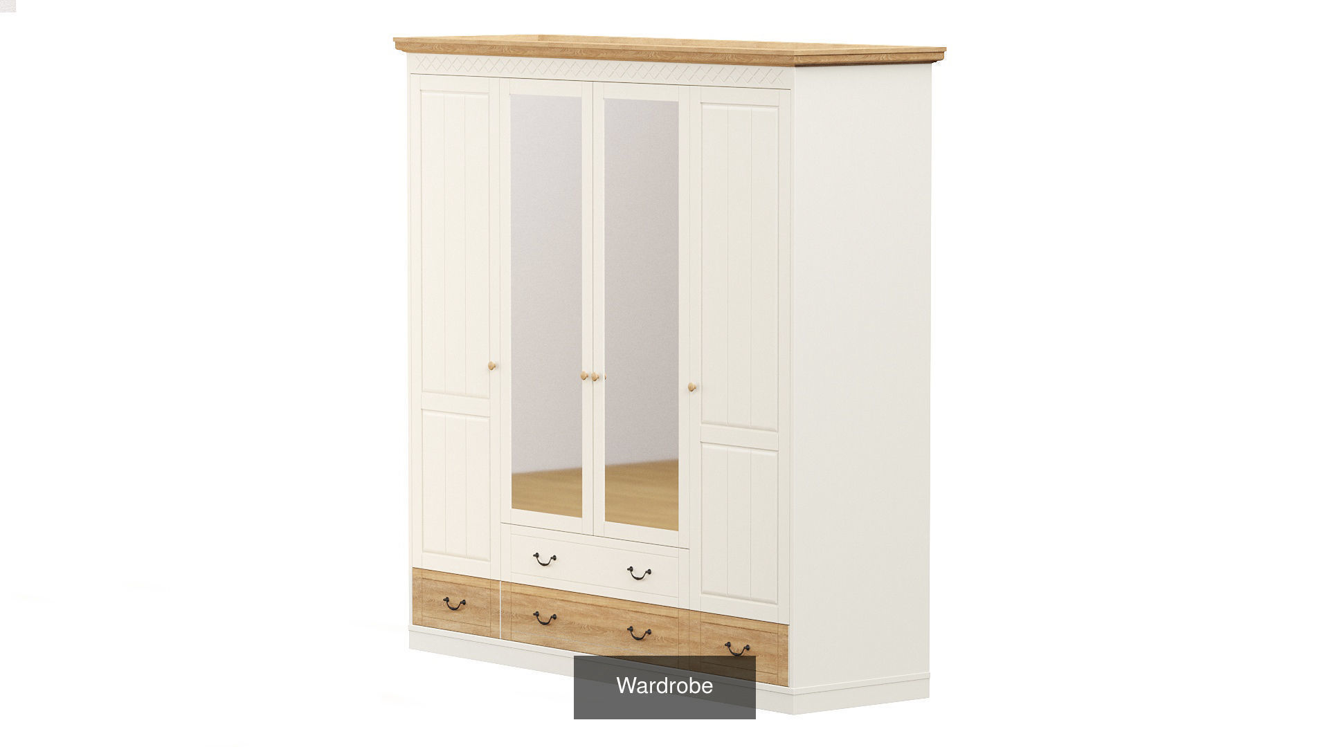 Furniture set curtain with pleats and window 3D Model Collection_6