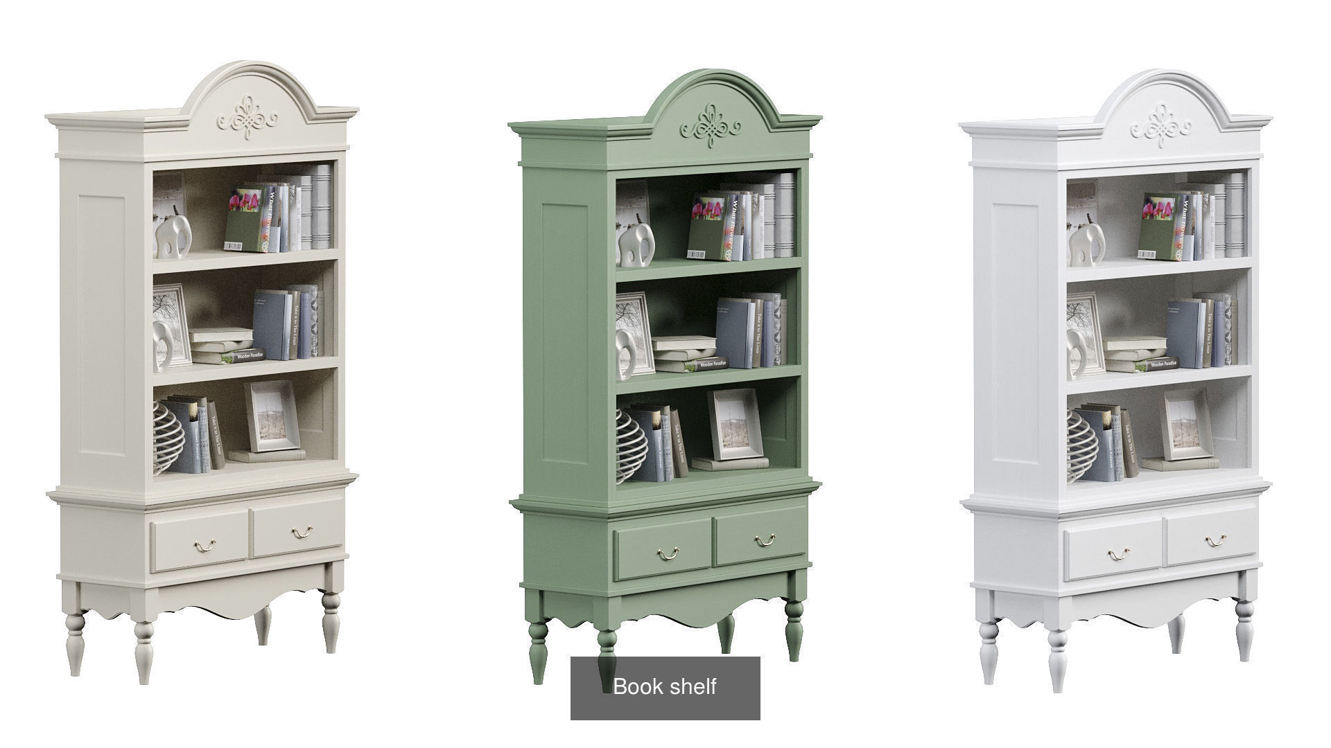 Furniture set curtain with pleats and window 3D Model Collection_7