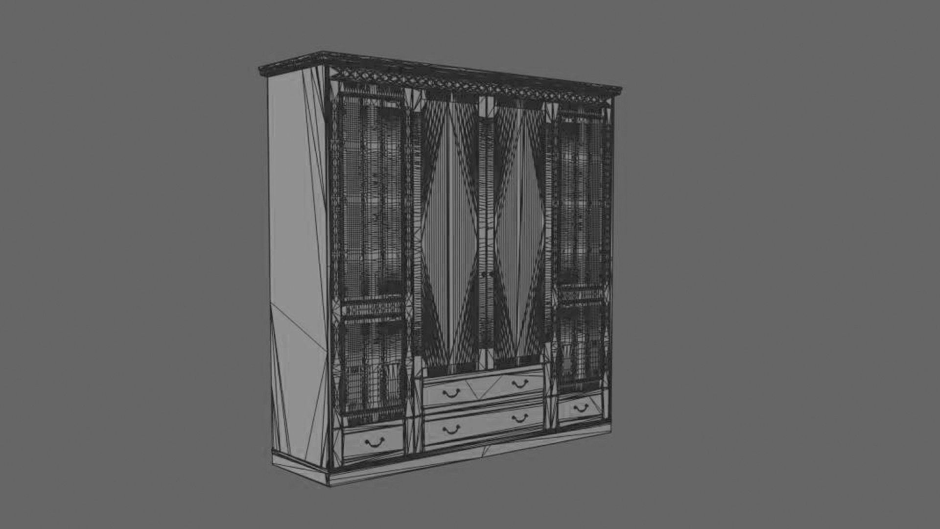 Furniture set curtain with pleats and window 3D Model Collection_20
