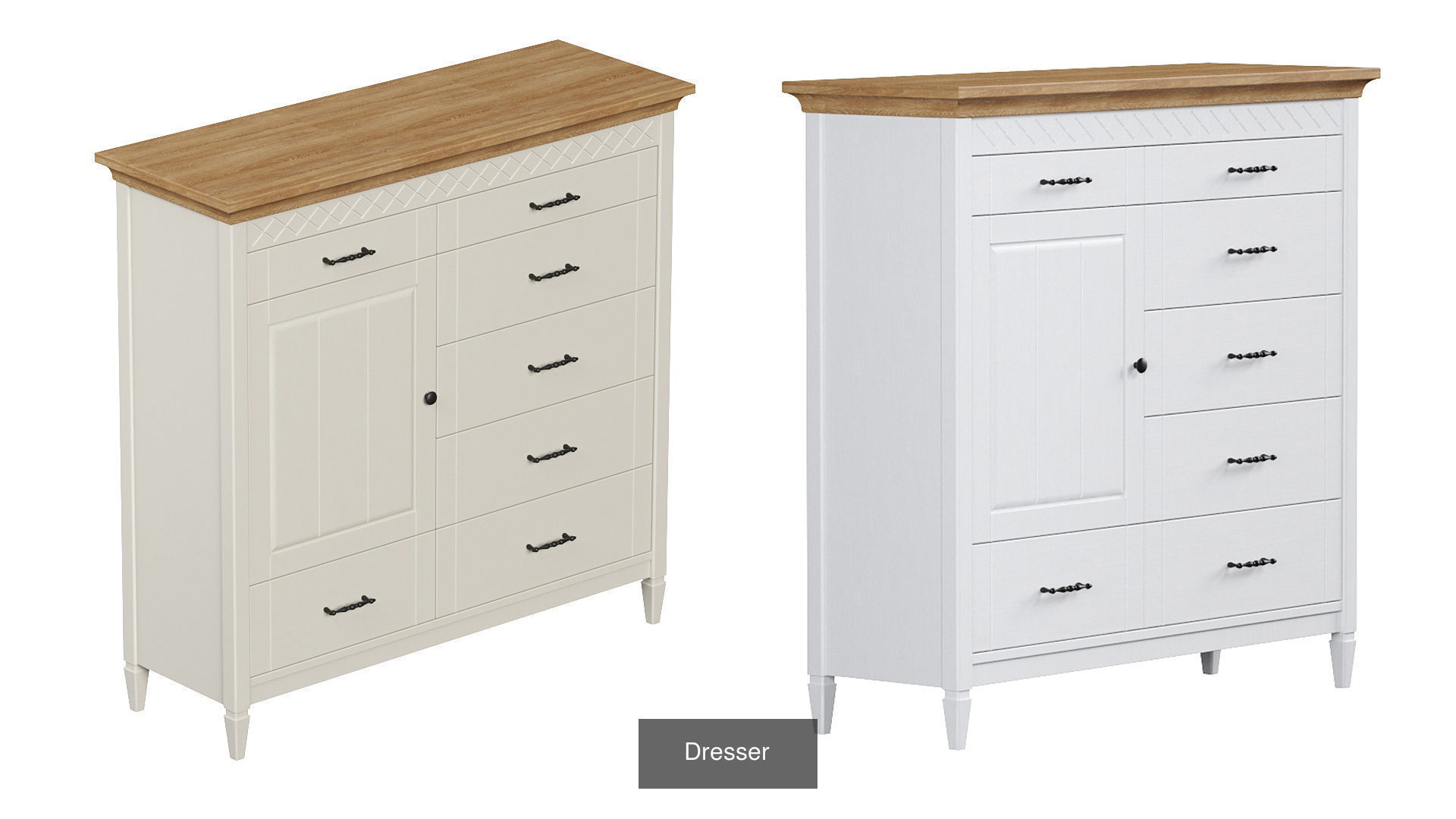 Furniture set curtain with pleats and window 3D Model Collection_5