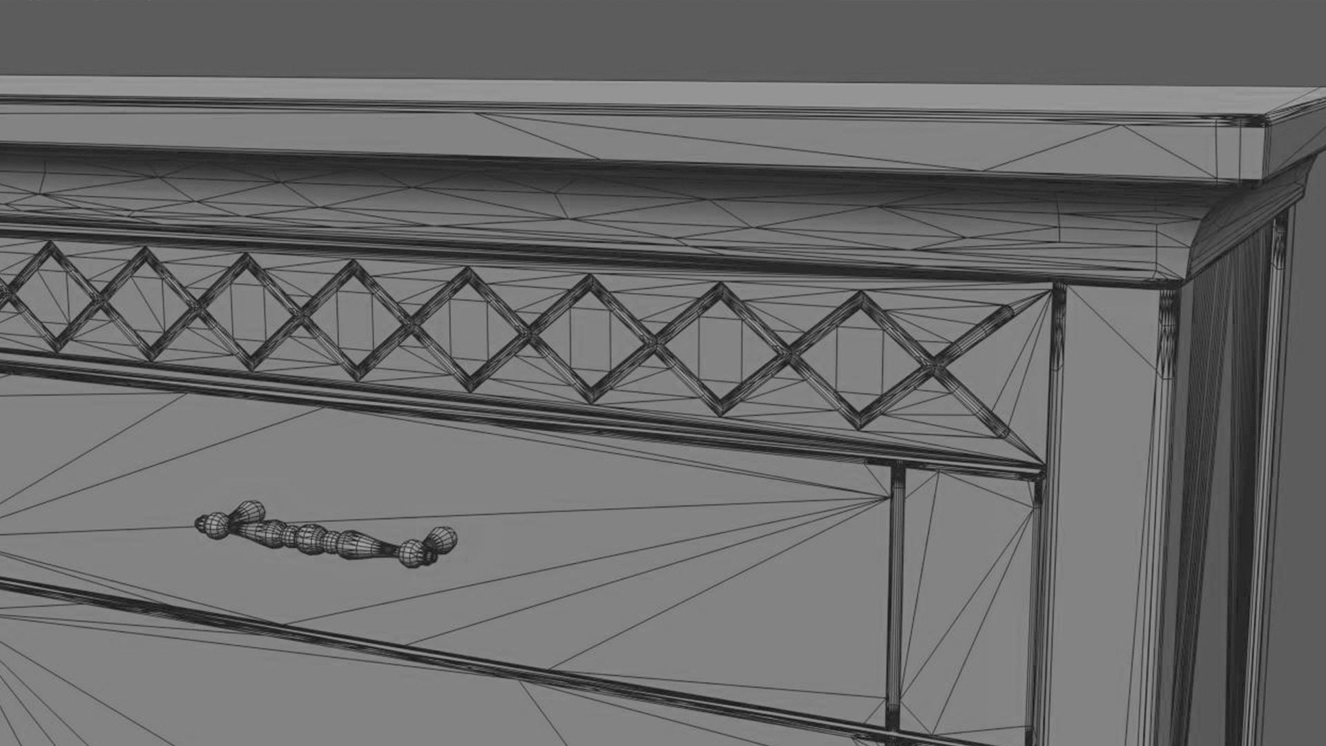 Furniture set curtain with pleats and window 3D Model Collection_16