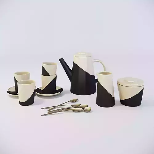tea set Apparatus Shift porcelain 3D model