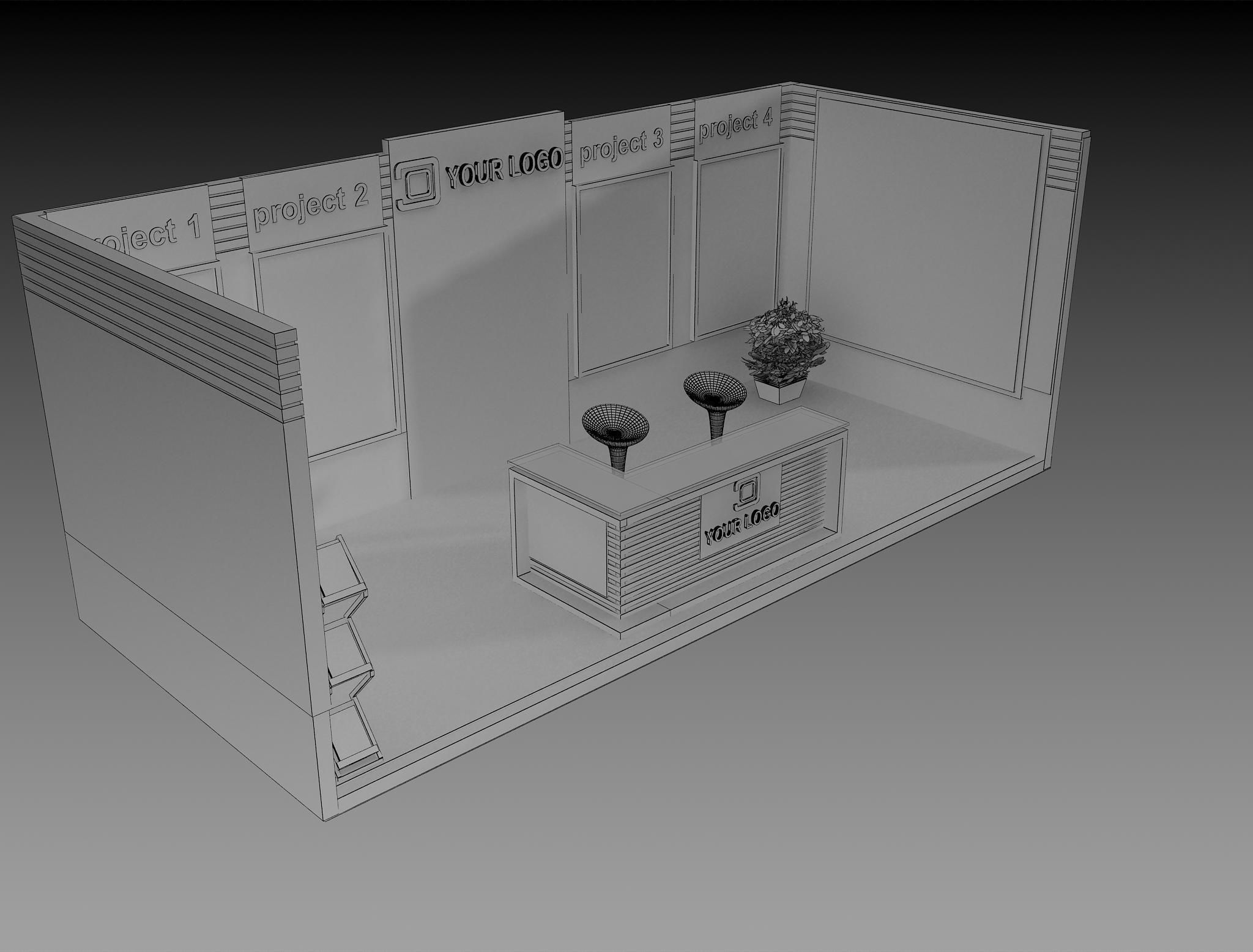 Booth Exhibition Stand a419c  3D model_7