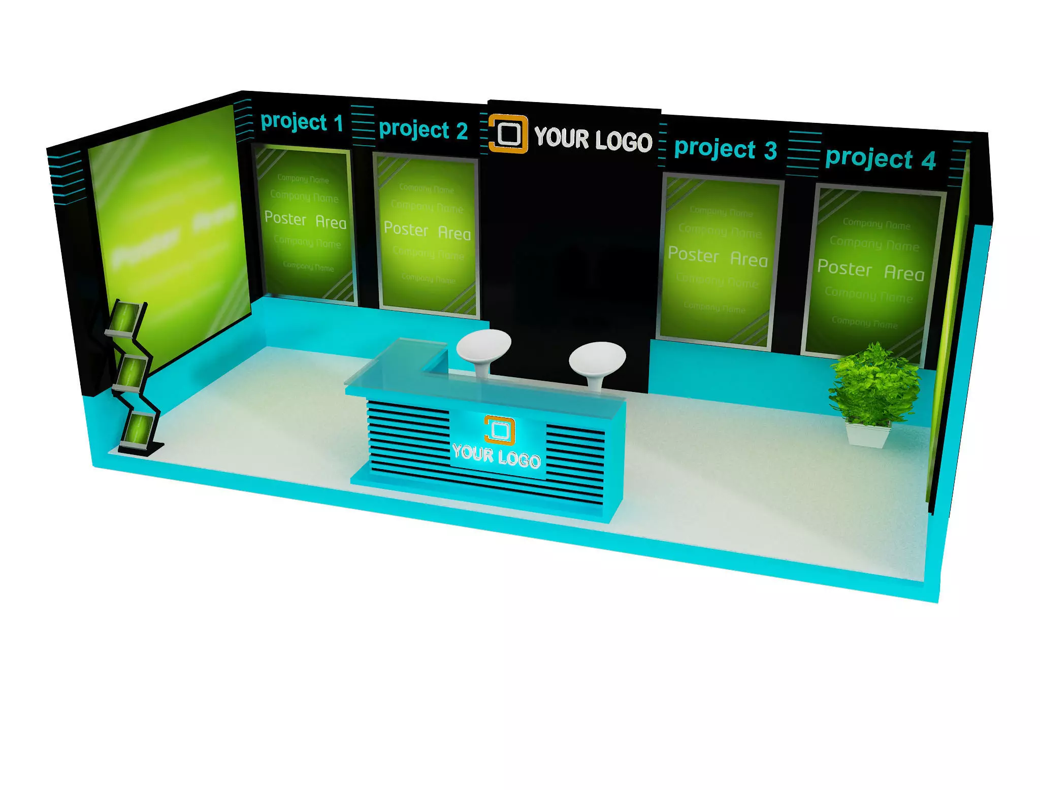 Booth Exhibition Stand a419c  3D model_0