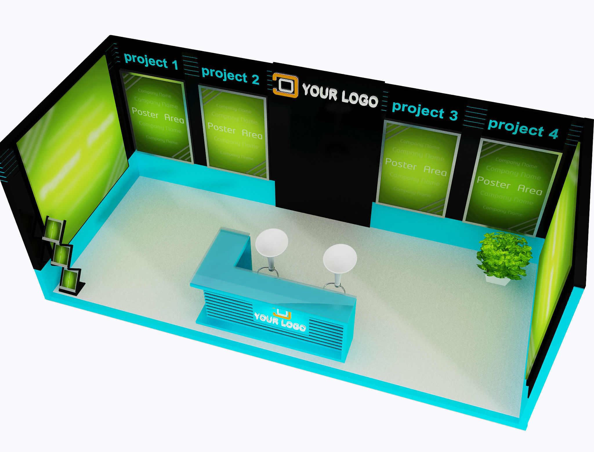 Booth Exhibition Stand a419c  3D model_8