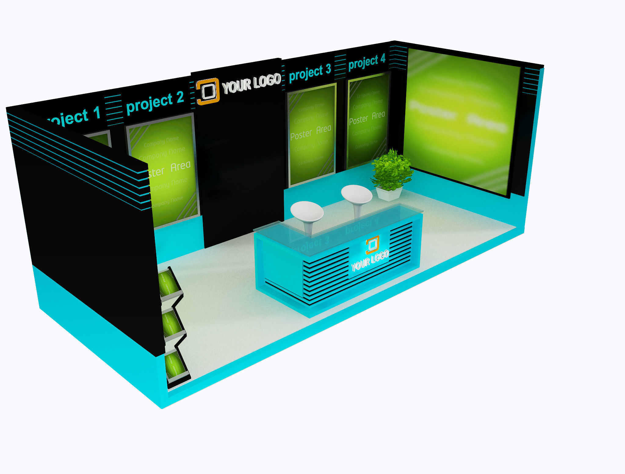 Booth Exhibition Stand a419c  3D model_6