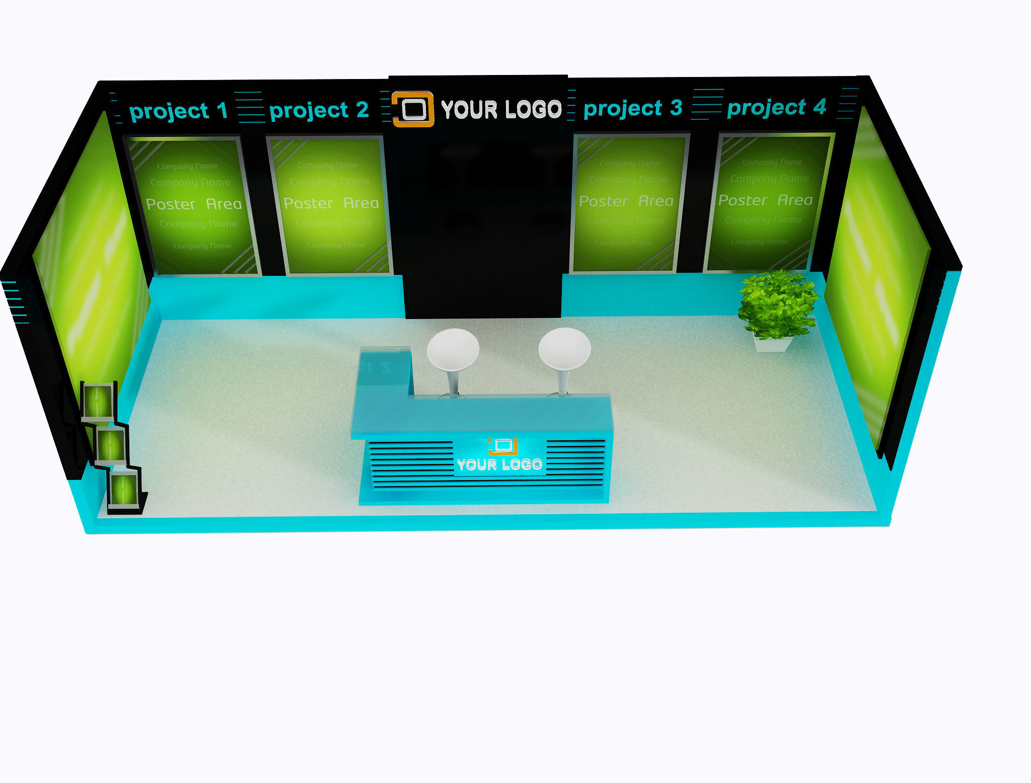 Booth Exhibition Stand a419c  3D model_4