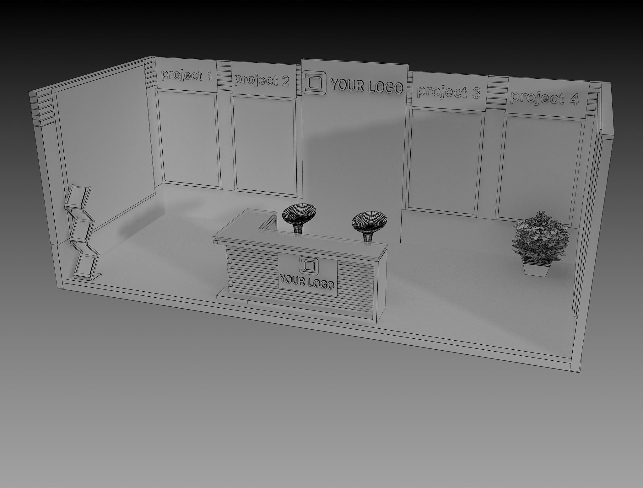 Booth Exhibition Stand a419c  3D model_1