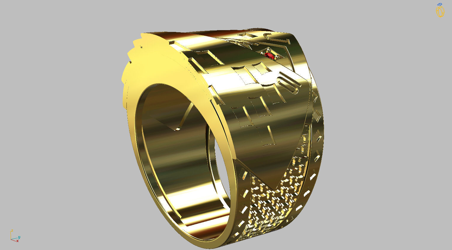 Poker Ring 3D print model_2