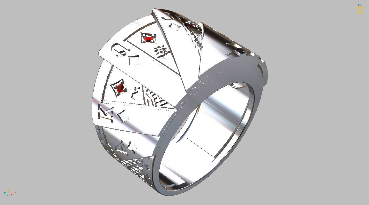 Poker Ring 3D print model_5