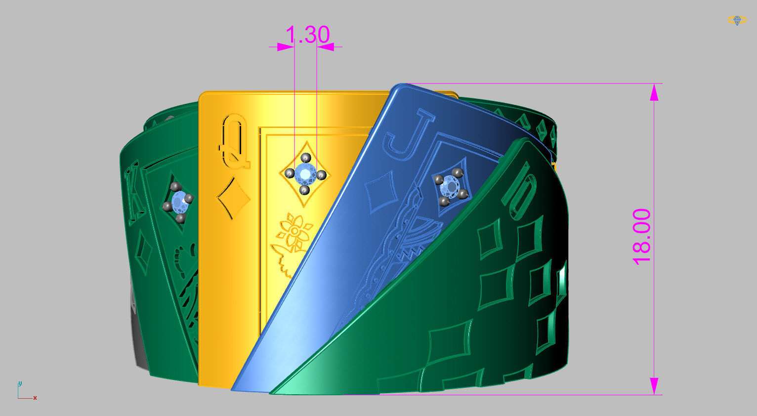 Poker Ring 3D print model_10