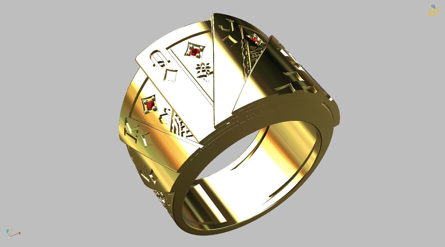 Poker Ring 3D print model_3