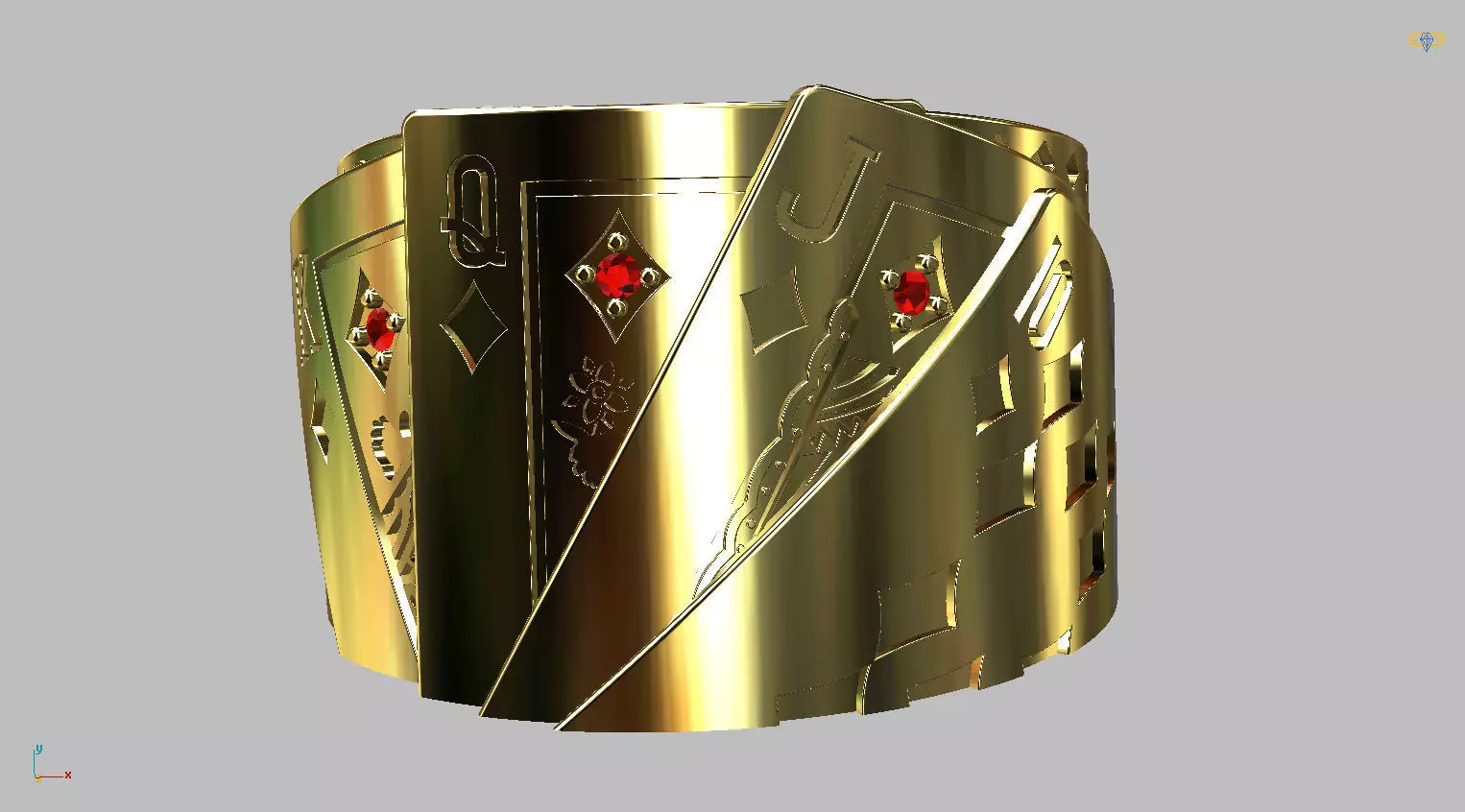 Poker Ring 3D print model_0