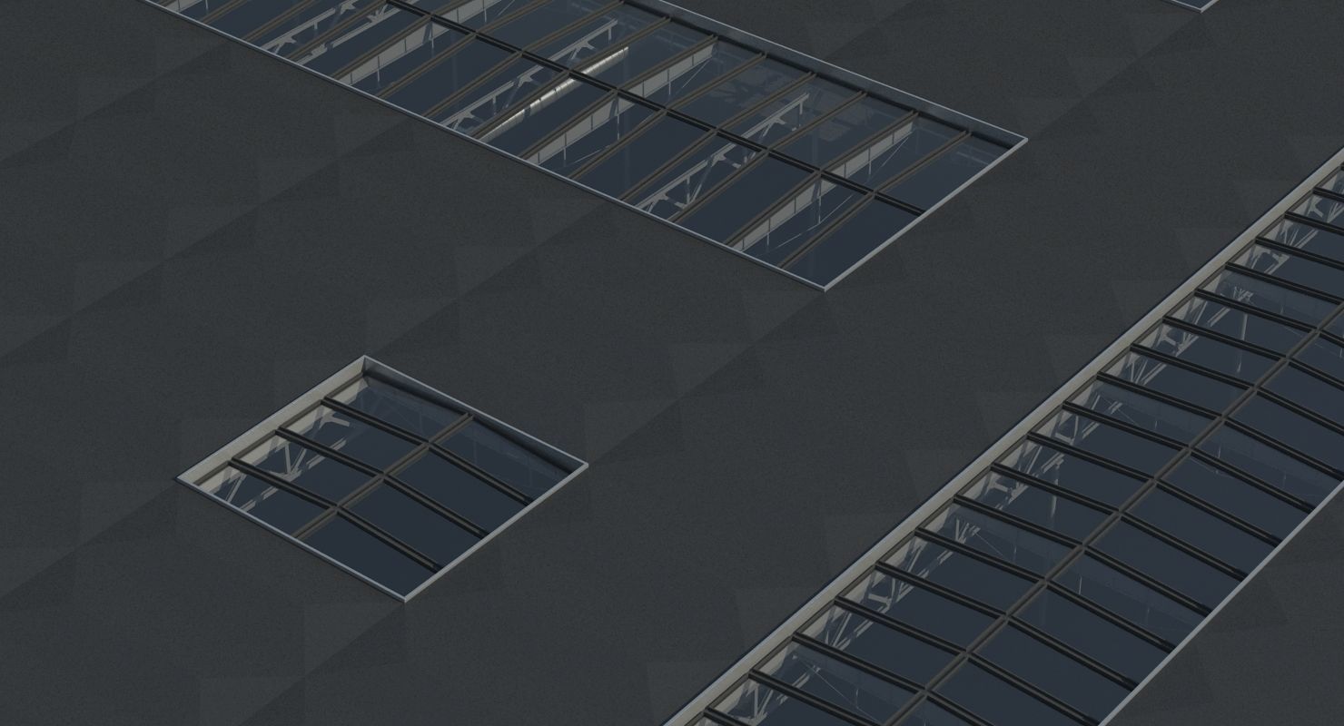 Warehouse 5 industrial building with roof 3D model_10