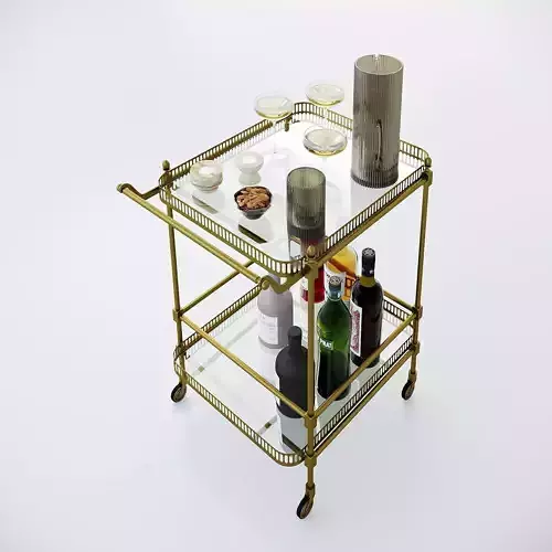 Bar Cart Brass  Soho home 3D model