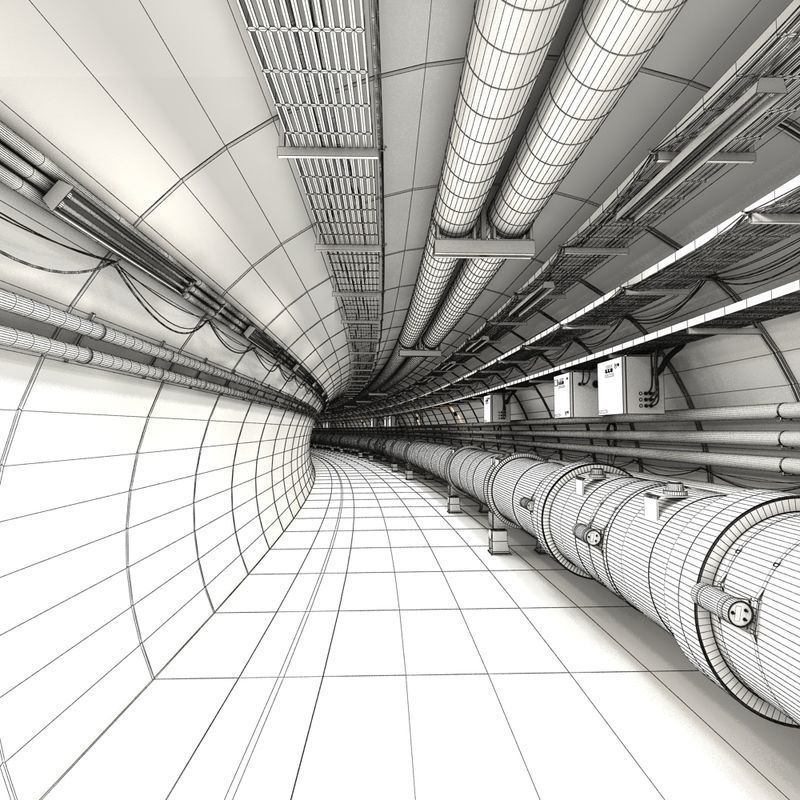Large Hadron Collider Particle Accelerator 3D model_11